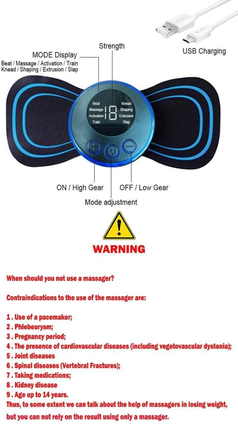 Mini Massager with 8 Modes and 19 Strength Levels,Rechargeable Electric Massager for Shoulder,Arms,Legs,Back Pain