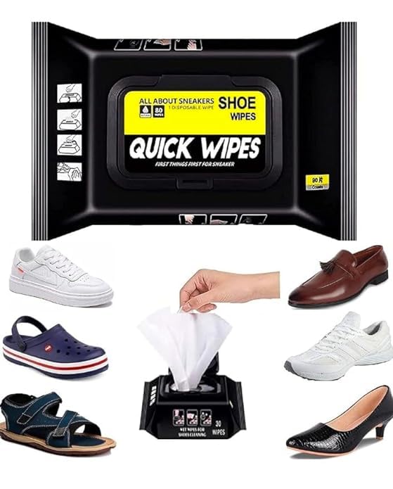 Natural Sneaker & Shoe Cleaner Wipes - 1 Packs of 80