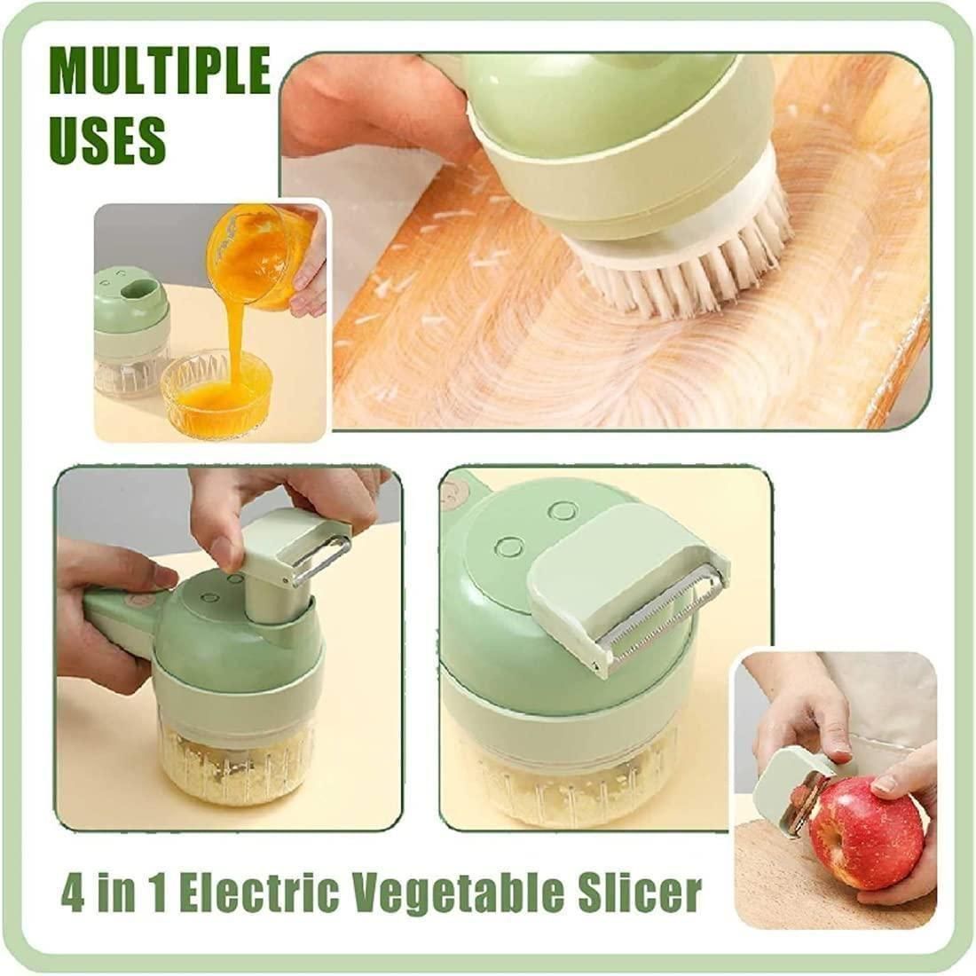 4 in 1 Portable Electric Vegetable Chopper Cutter Set For Kitchen Use
