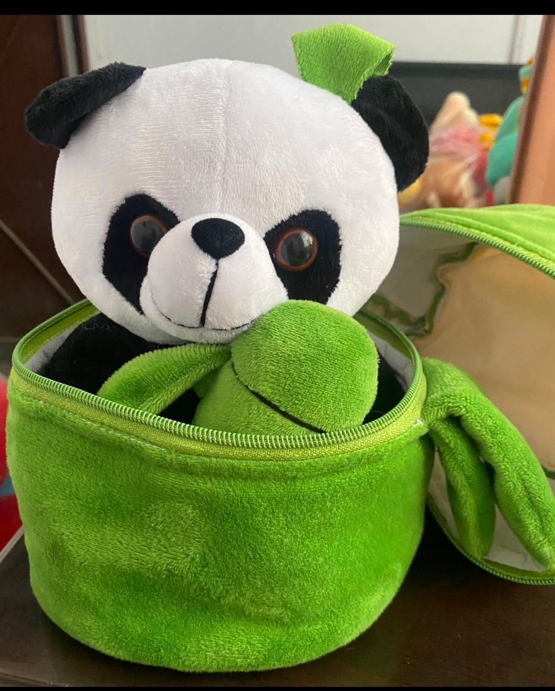 Cute Panda Plush with Bamboo Soft Stuffed Animals Toy