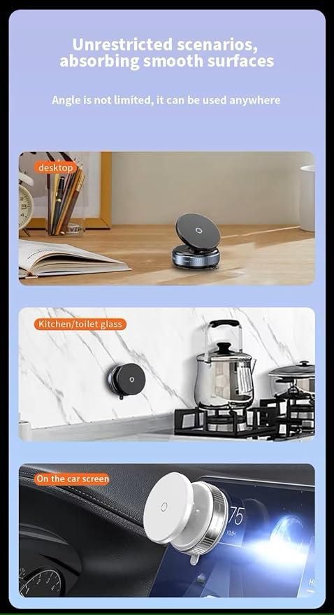 360° Vaccum Magnetic Phones Holder Compatible with All Mobile