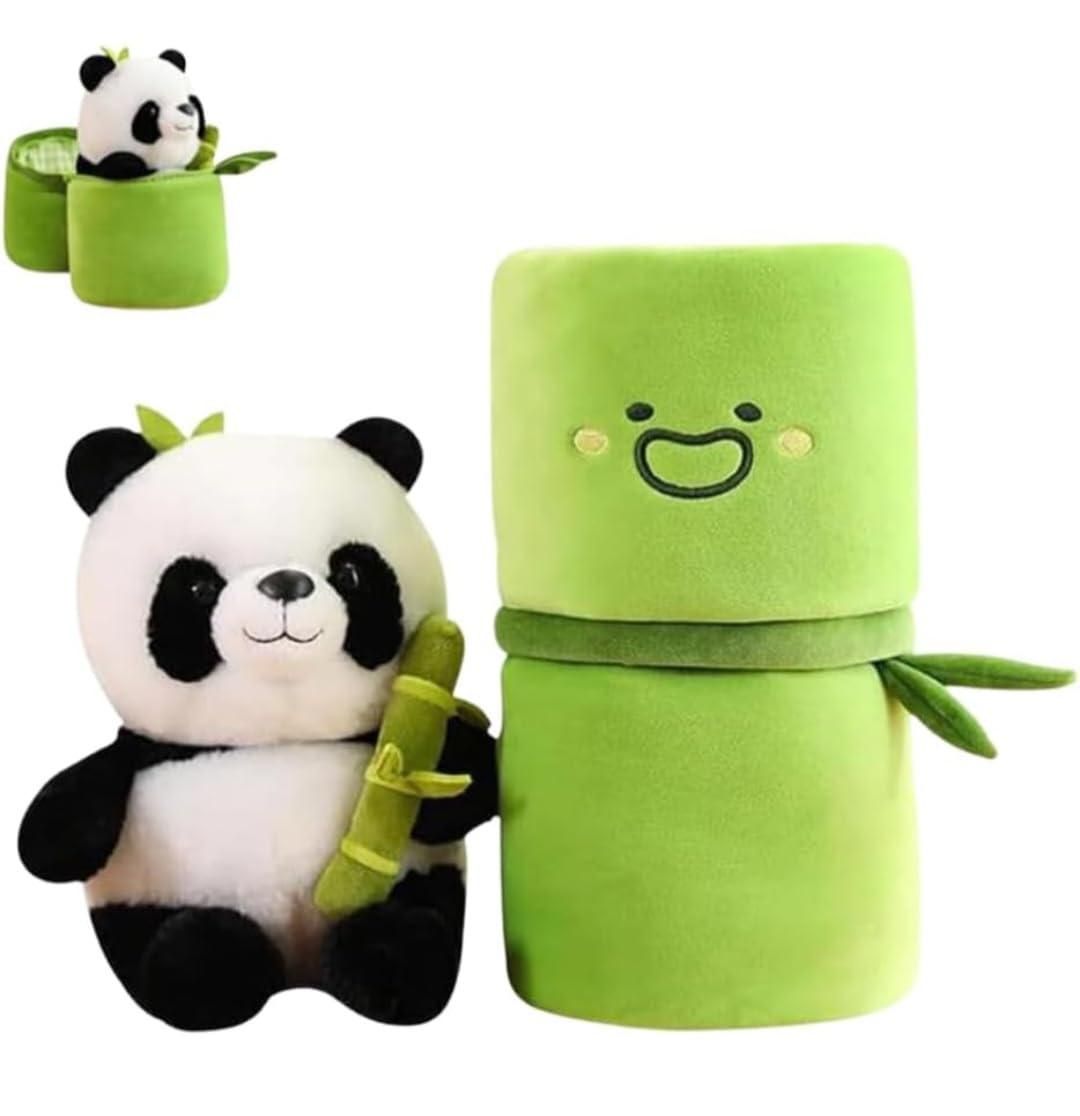 Cute Panda Plush with Bamboo Soft Stuffed Animals Toy