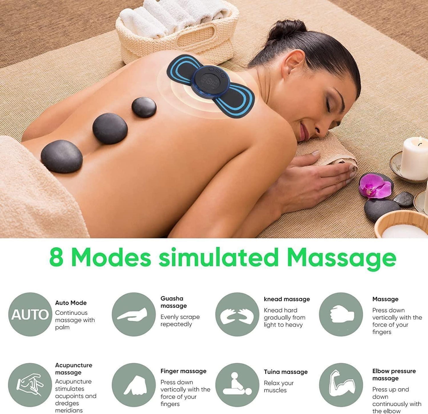 Mini Massager with 8 Modes and 19 Strength Levels,Rechargeable Electric Massager for Shoulder,Arms,Legs,Back Pain