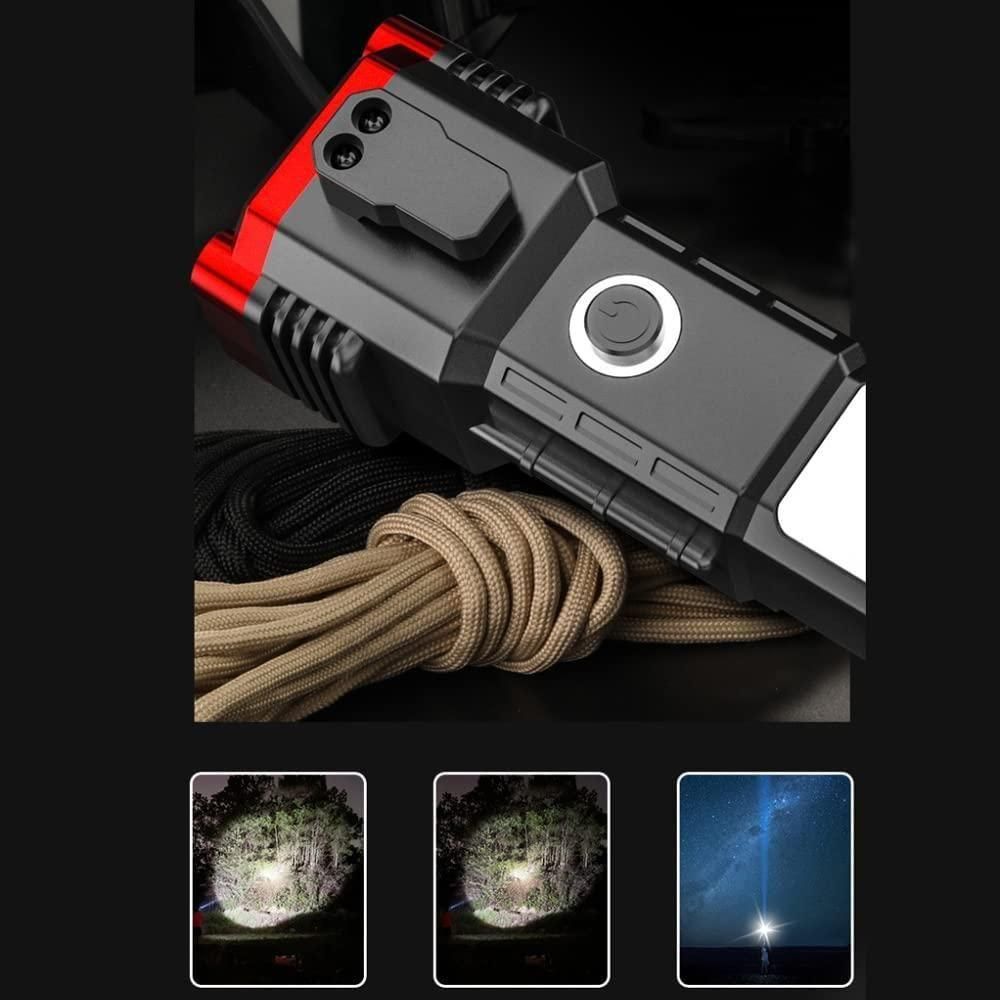 Portable LED Flashlight Multifunctional Work Light Power Bank Emergencies Safety Hammer Waterproof with Sidelight 4 Light Modes