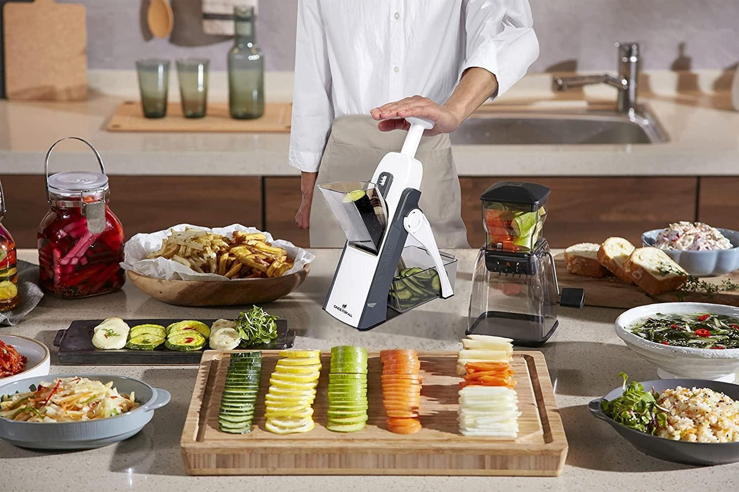 Multipurpose Mandoline Slicer Dicer Grater Vegetable Chopper for Kitchen, with 30 Different Cuts