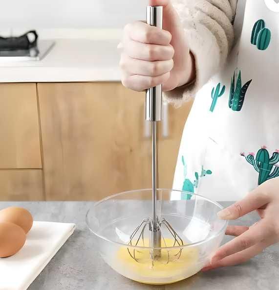 Stainless Steel Semi-Automatic Push Whisks Mixer for Kitchen