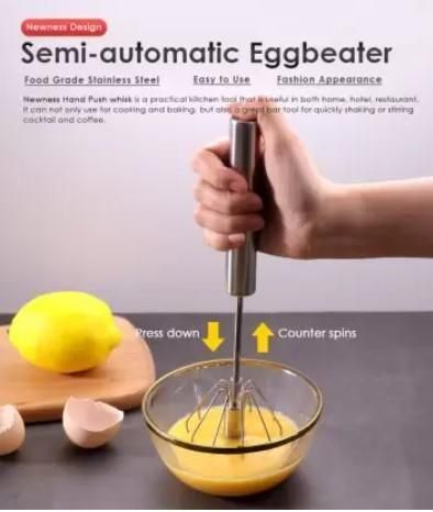 Stainless Steel Semi-Automatic Push Whisks Mixer for Kitchen