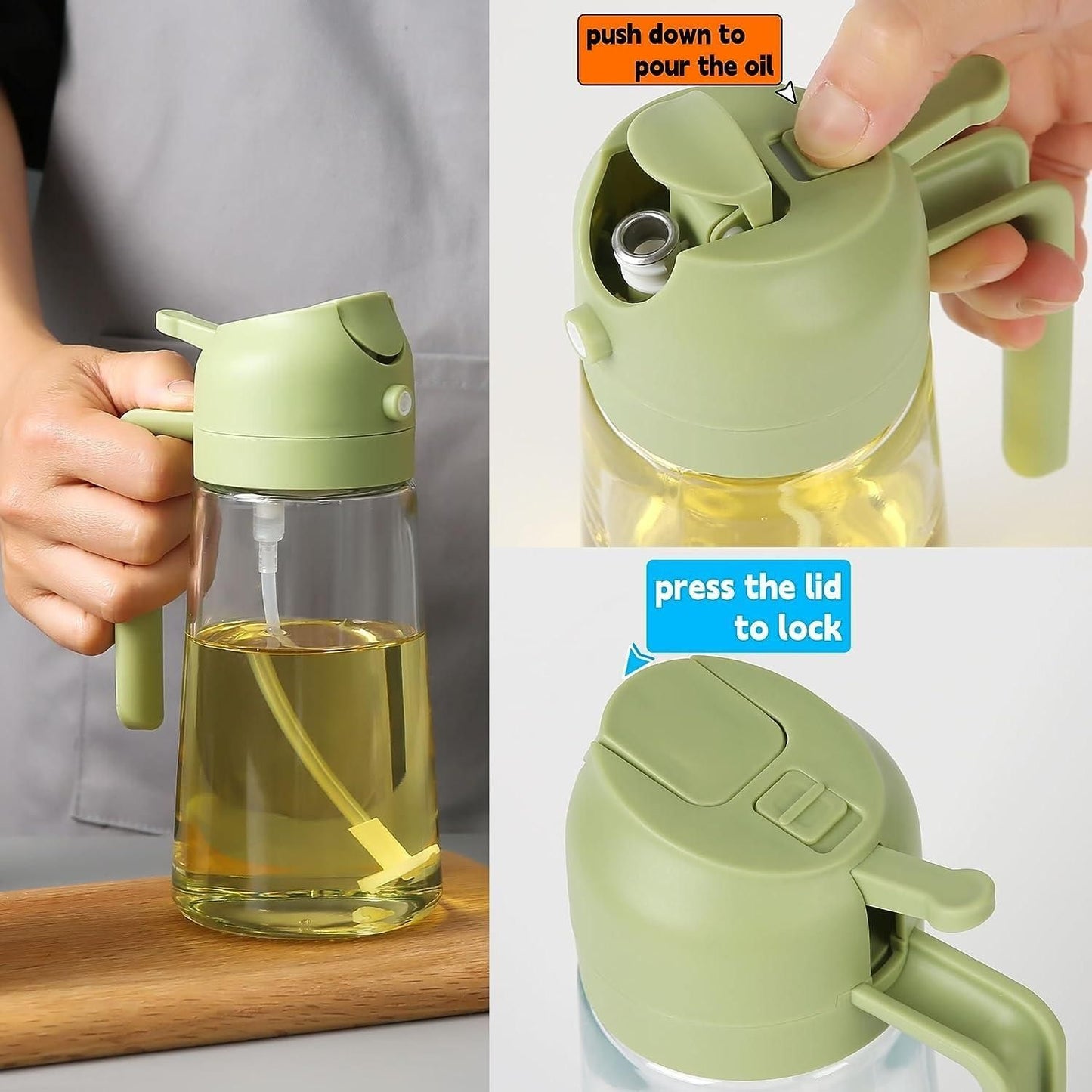 500ml 2-in-1 Oil Sprayer & Dispenser Bottle