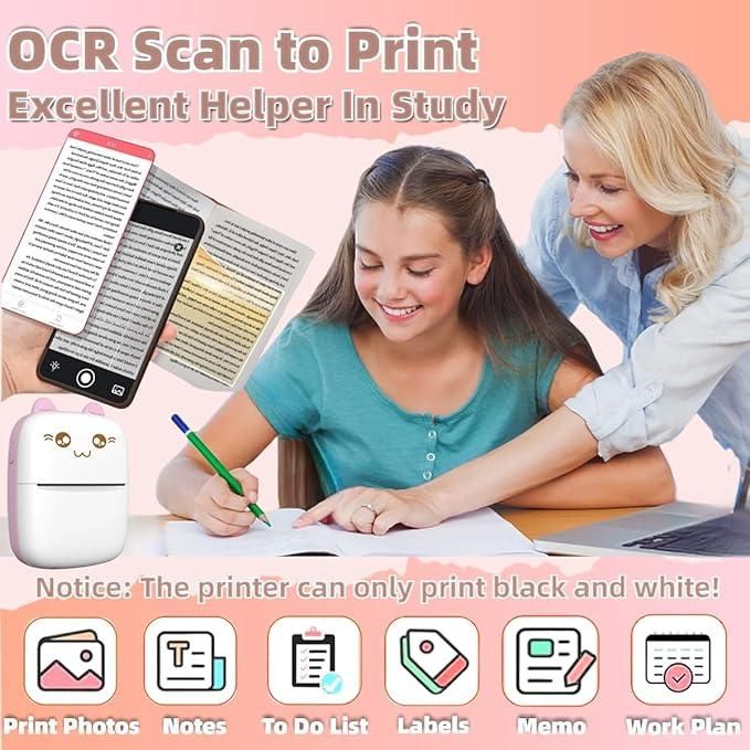 Mini Portable Inkless Bluetooth Pocket Printer