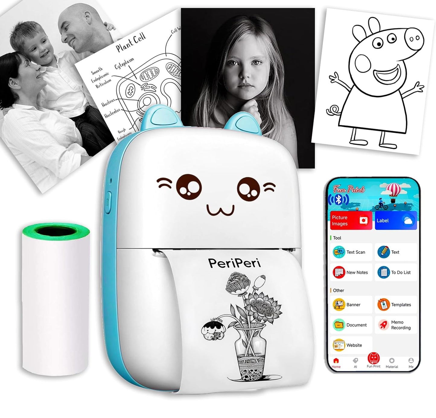 Mini Portable Inkless Bluetooth Pocket Printer