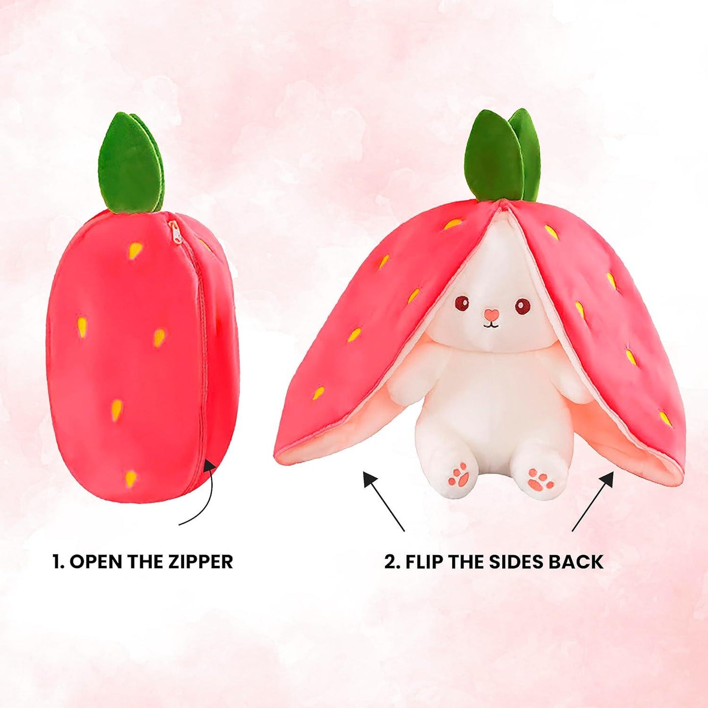 Reversible Bunny Cute Rabbit Kidology Plush Toy