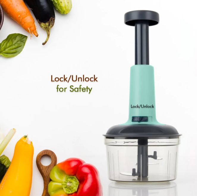 Manual Hand Press Push Chopper for Effortless Chopping Vegetables & Fruits (900 ML)