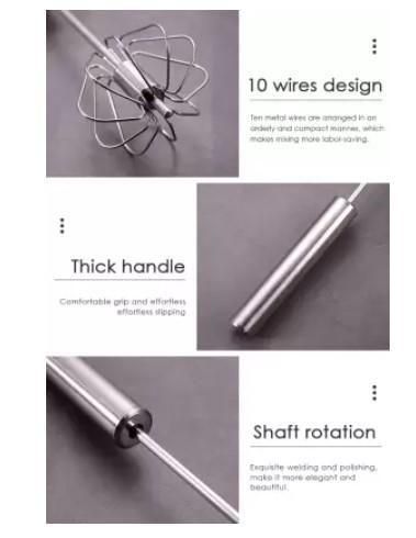 Stainless Steel Semi-Automatic Push Whisks Mixer for Kitchen