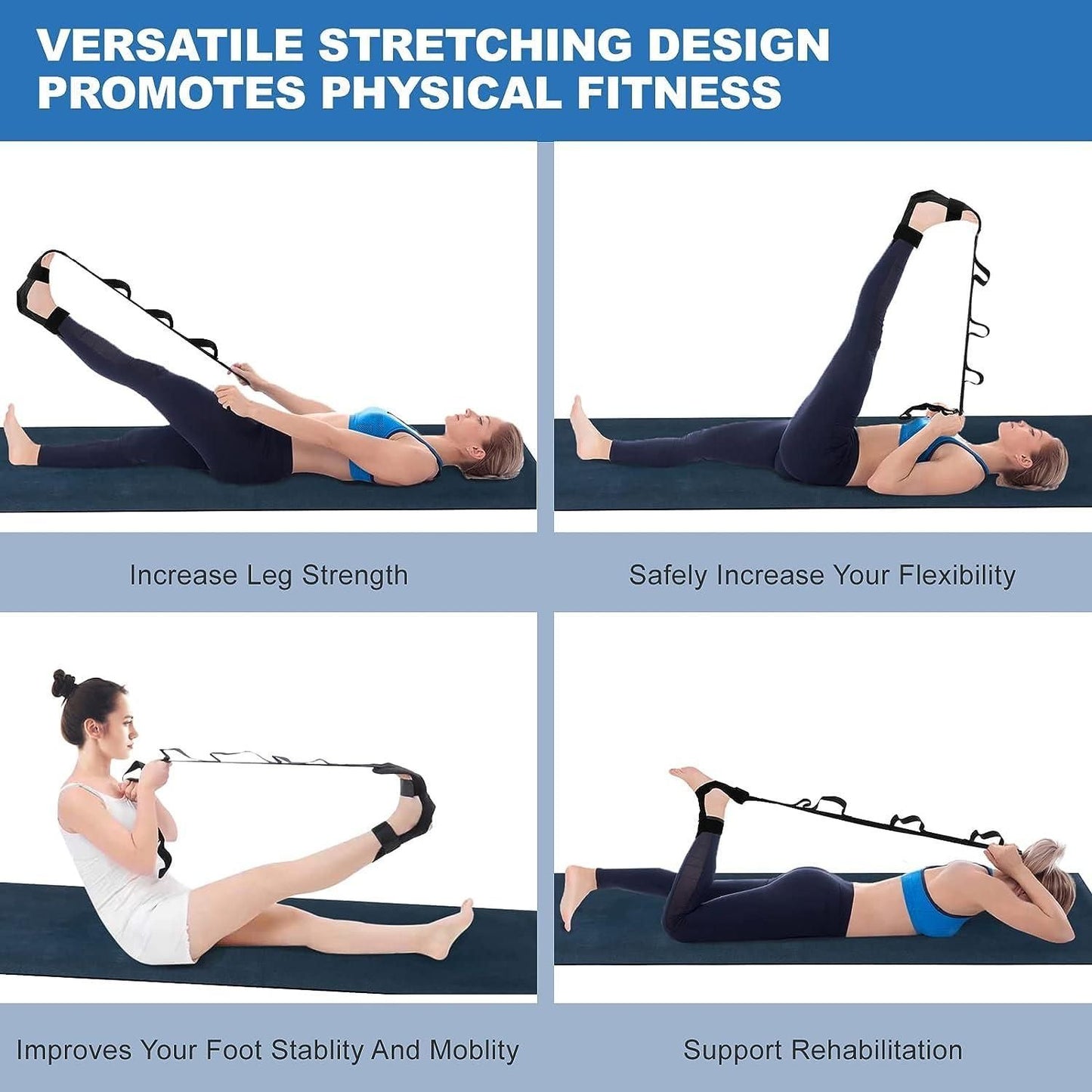 Exercise Fitness Equipment Foot Drop Stroke Yoga Ligament Stretching Belt