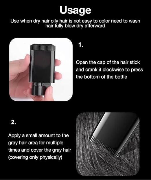 Hair Color Comb Stick, Waterproof and Sweat-Proof Grey Hair Coverage for Men & Women